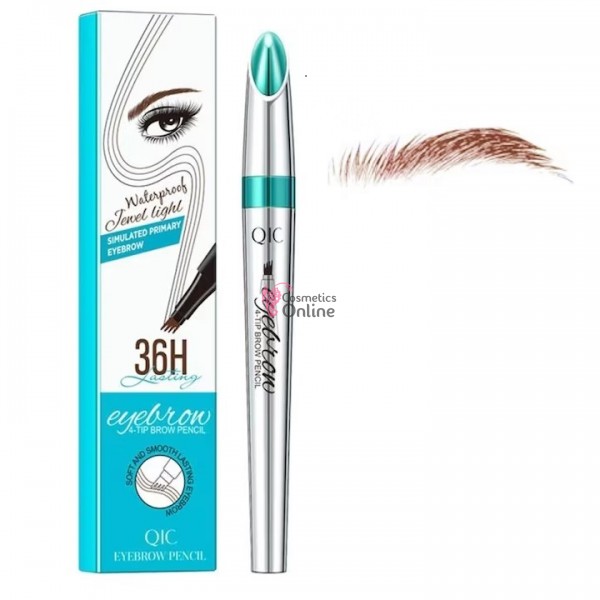 Creion pentru sprancene cu efect de Microblading gel 36H QIC - 01 Maro Deschis